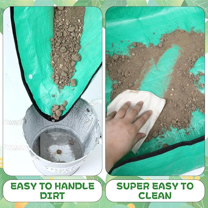 2 Pcs Repotting Mat, Waterproof Plant Repotting Mat Foldable Gardening Mats Large Transplanting Mats for Indoor Outdoor Garden Plant Care(39.3"x29.5",25.9"x25.9")