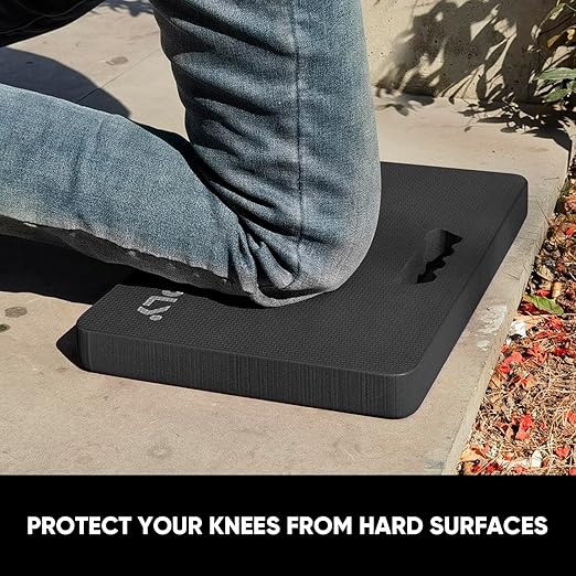Extra Thick Garden Kneeling Pad - Foam Kneeling Pads for Gardening, Work & Exercise - Water-Resistant Knee Mat with Shock Absorbent Cushions for Baby Bath & Yoga, 17.2x11x1.5in, Black