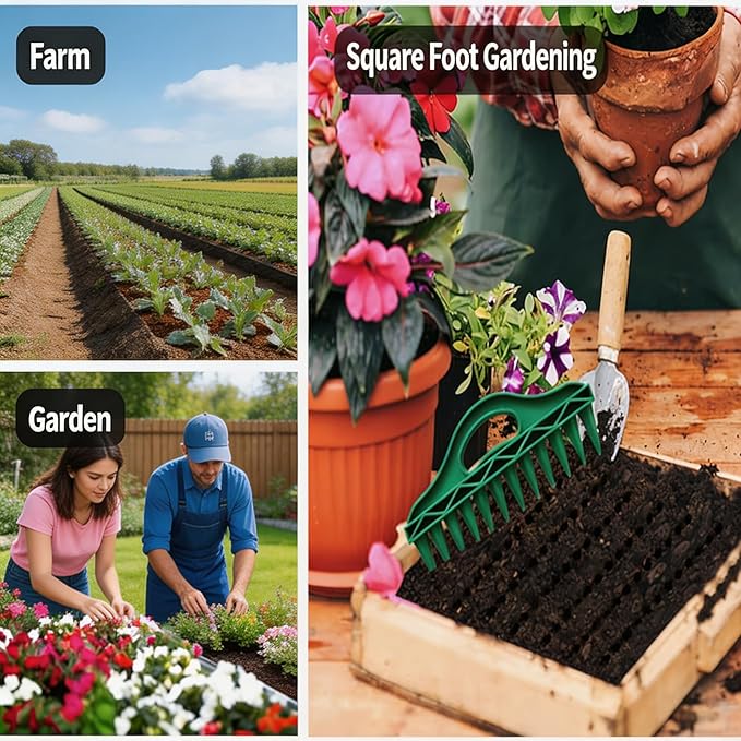 Professional Garden Dibber Set, Effortless Seed Planting Tool with Seed Spacer & Depth Measuring, Multi-Function Gardening Tool for Home Planting