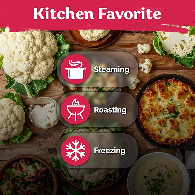 KVITER 500 Snowball Y Improved Cauliflower Seeds (Brassica Oleracea) - Cauliflowers, Smooth White Heads and Curds, Heirloom Seed, Non-GMO Seed Packets – Vegetable Seeds for Outdoor Vegetable Garden