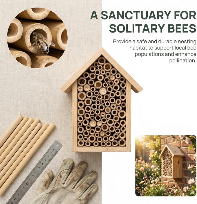 Mason Bee House Reed Nest Tubes Refill: 200PCS Mason Bee Nesting Reed Tubes Inserts Replacement Liners Hotel Box for Outdoor Beekeepers Solitary Bee Hive Supplies