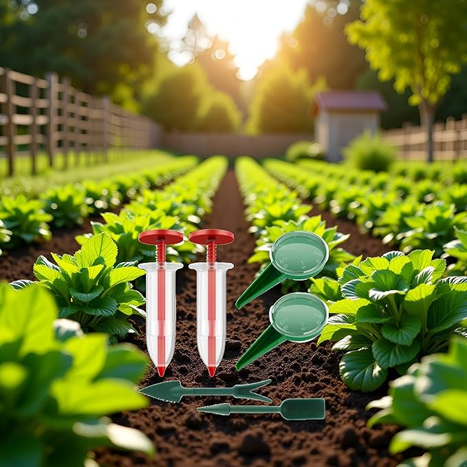 6Pcs Mini Sowing Seed Dispenser,Planter Tool, Handheld Seed Planter, Seed Sower Tool, Garden Seed Planter,Small Seed Spreader with Seedlings Dibber Widger for Spreaders Gardening and Lawn Care