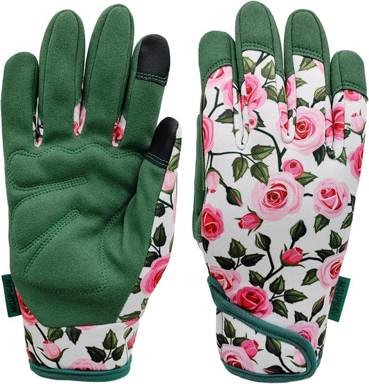 Gardening Gloves,Women Yard Work Garden Glove,Gifts | Thorn Proof,Puncture Resistant,Touchscreen,Gift,Leather,Spandex