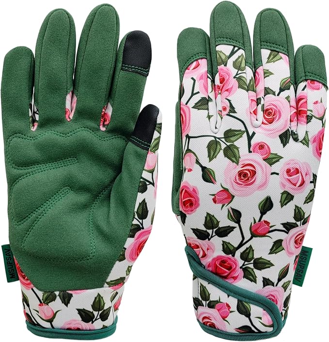 Gardening Gloves,Women Yard Work Garden Glove,Gifts | Thorn Proof,Puncture Resistant,Touchscreen,Gift,Leather,Spandex