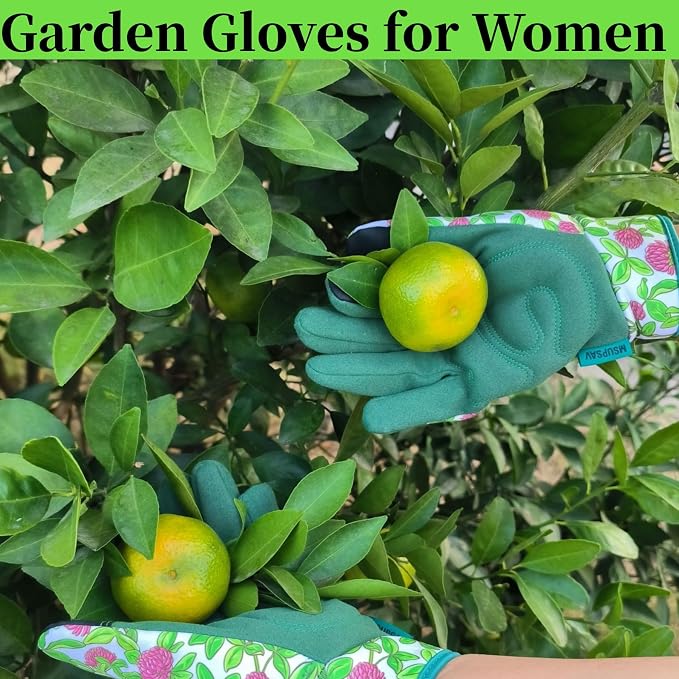 Gardening Gloves,Women Yard Work Garden Glove,Gifts | Thorn Proof,Puncture Resistant,Touchscreen,Gift,Leather,Spandex