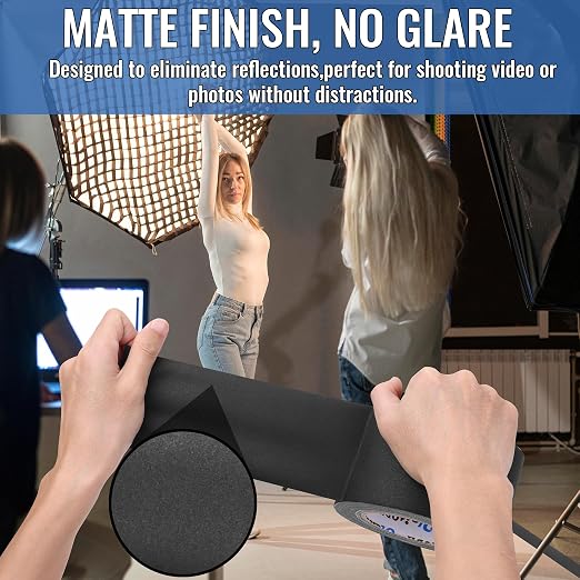 New Upgrade Gaffer Tape Bulk 6 Pack, 11 Mil Industrial Grade Gaffer Tape, 3’’ x 30 Yards, Strong Adhesion, Easily Remove No Residue, Professional Matte Finish No Reflection, Black Cloth Tape for Stage