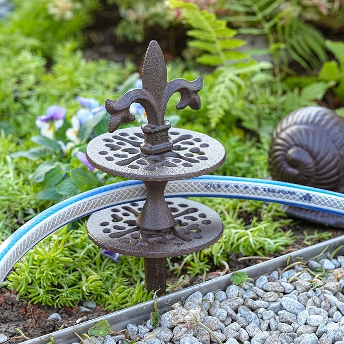 Sungmor Vintage Cast Iron Garden Hose Guide - Heavy Duty Hose Guide Stake for Lawns & Yard,Decoration Stake,Outdoor Water Pipe Decor