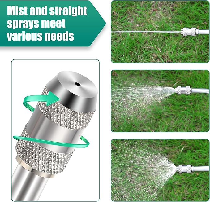 29 Inch Sprayer Wand Replacement Stainless Steel 3/8" Brass Barb Universal Water Spray Parts Metal Adjustable Nozzle Sprayer Wand with Shut off Valve(2 Set)