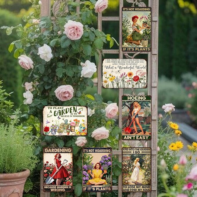 Garden Sign Gifts For Gardeners Gardening Decor For Women Metal Tin Signs Vintage And Into The Garden I Go To Lose My Mind And Find My Soul Sign Garden Lover Gift Wall Decor 8x12 Inch