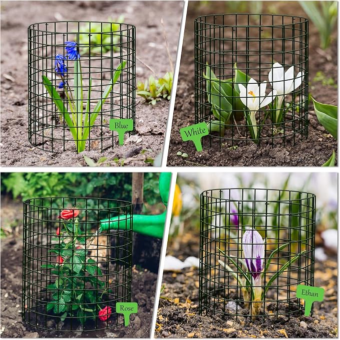 30Pcs Plant Protector from Animals: 10 Pack Metal Mesh Plant Cages to Keep Animals Out - Garden Protection Bunny Barricades from Chicken Squirrels Rabbits for Flowers Vegetables
