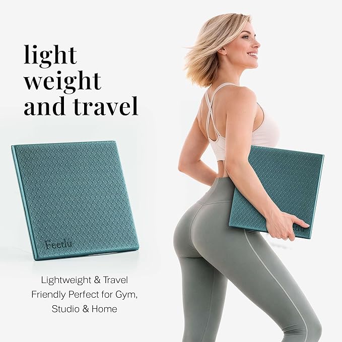 Yoga Knee Pad Cushion Exercise Knee Pad Folding, 1/2" Thick 24"x12" Eliminate Pain During Yoga or Exercise Workout– Extra Thick Padding& Support for Yoga Pilates, Fitness Exercise