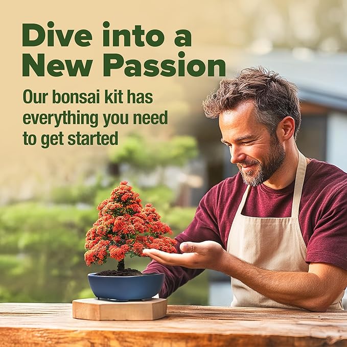 HOME GROWN 𝗨𝗦𝗔 𝗣𝗥𝗘𝗠𝗜𝗨𝗠 Zinnia Dahlia Seeds 524 & HOME GROWN 𝗨𝗦𝗔 Bonsai Tree Kit – 6 Heirloom