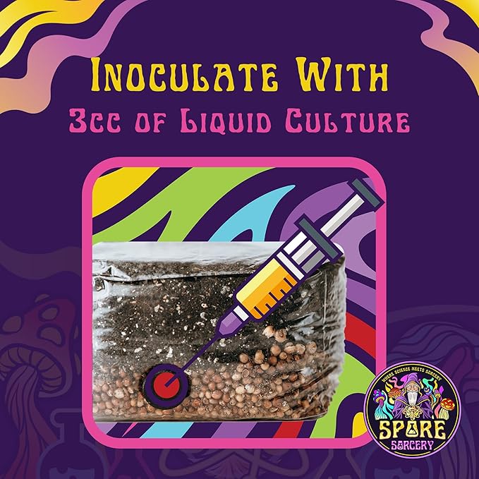 SPORE SORCERY 2 LB All-in-One Grow Bag: Up to 16oz of Mushrooms! Nutrient-Enhanced, Injection Port, Just Add Your Own Spores & Grow Like Magic