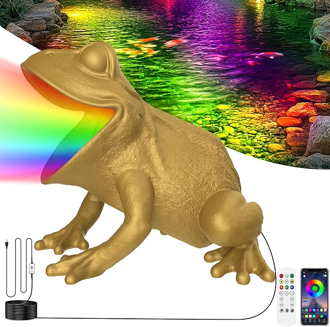 Pond Light with APP, 6W Underwater Pond Lights with 12V Transformer | IP68 Waterproof Submersible LED Fountain Lights with 32FT Cable for Ponds Waterfall Fountain Water Feature, 1 SpotLights