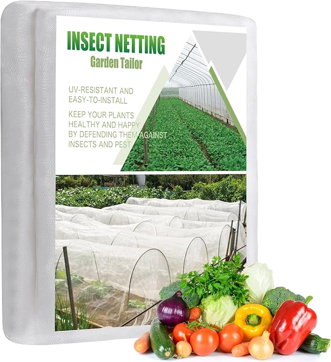 Garden Insect Netting Pest Barrier: 4'x10' Bug Netting for Garden Protection Mosquito Net Fine Mesh Cicada Tree Net Greenhouse Row Cover for Crops Plants Vegetables Flowers Fruits Silver