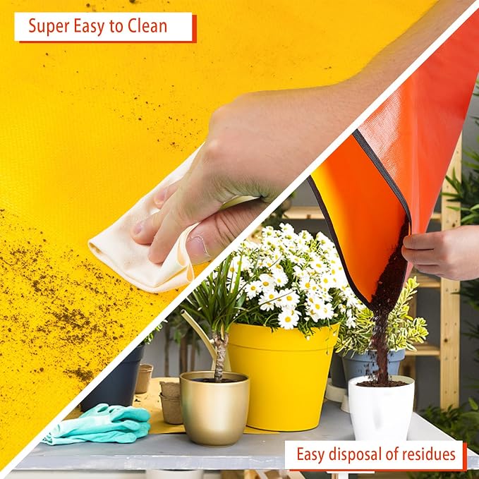 HNXTYAOB Large Potting Mat for House Plants Transplanting and Soil Mix Control Waterproof RepottingTray Gardening Tools Plant Gifts for Plant Lovers (39.5"X31.5")