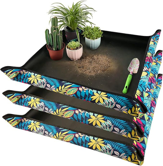 HNXTYAOB 3 PCS 29.5"x 29.5" Waterproof Repotting Mat for Plant Transplanting and Mess Control