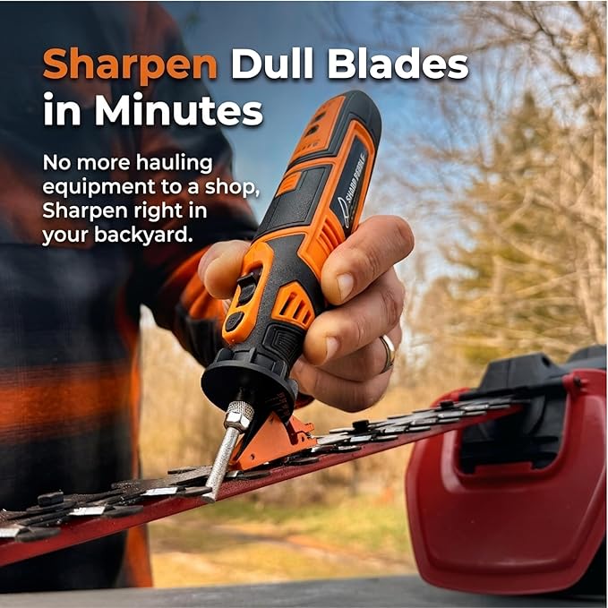 Sharp Pebble Cordless Hedge Trimmer Sharpener Kit – 4 Adjustable Angles (30°-45°) for Hedge Shears & Trimmers – Portable Diamond Bit Sharpener for Gas, Electric & Cordless Trimmers