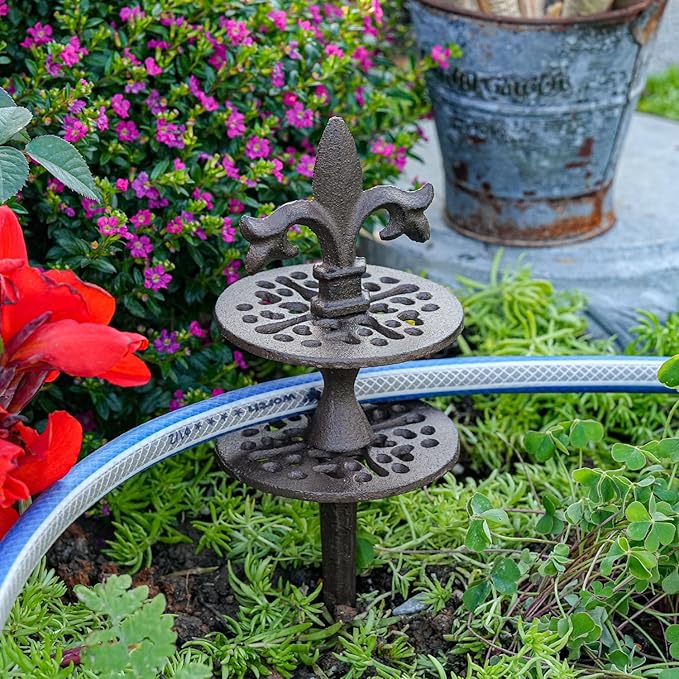 Sungmor Vintage Cast Iron Garden Hose Guide - Heavy Duty Hose Guide Stake for Lawns & Yard,Decoration Stake,Outdoor Water Pipe Decor