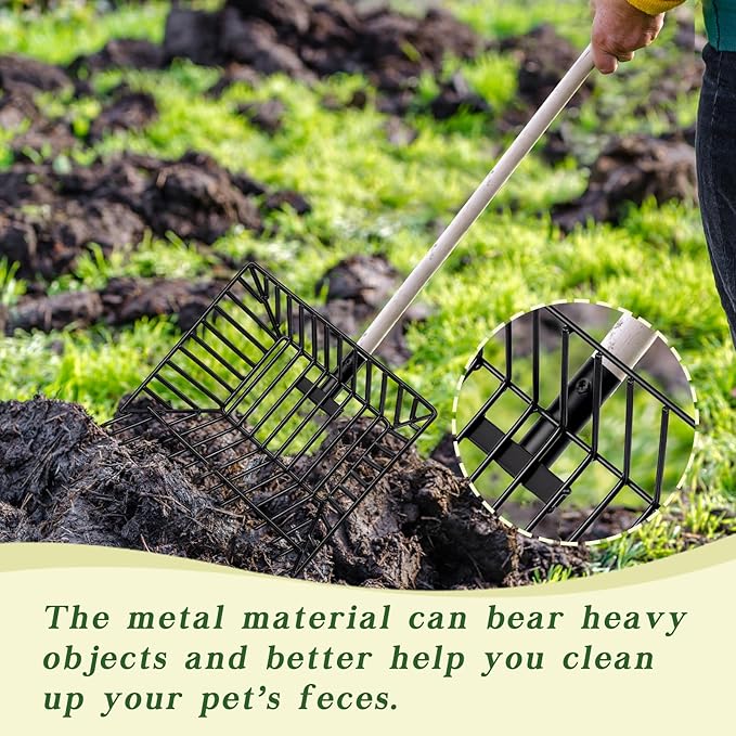 Tandefio 2 Pcs Metal Pitch Fork Replacement Head with Deep Basket Design Metal Manure Fork Head Bedding Rake Replacement Horse Rake Bulk for Horse Stall Picking up Manure Garden Animal Husbandry