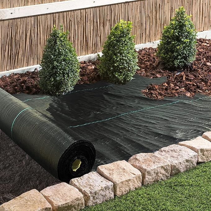1.4ftx200ft Weed Barrier Landscape Fabric Heavy Duty，Weed Block Gardening Ground Cover Mat, Weed Control Garden Cloth ，Woven Geotextile Fabric for Underlayment，Commercial Driveway Fabric