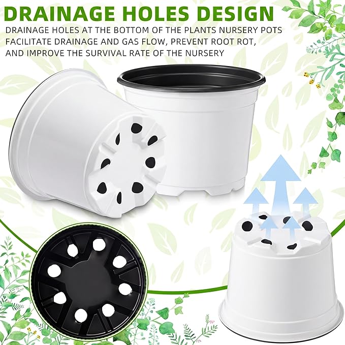 100 Sets Garden Pot Craft Kit, Flower Plant Spring Craft Including Plastic Nursery Plant Pots Labels Tags Stickers for DIY Flower Planting Growing Birthday Arts Kit (Pure)