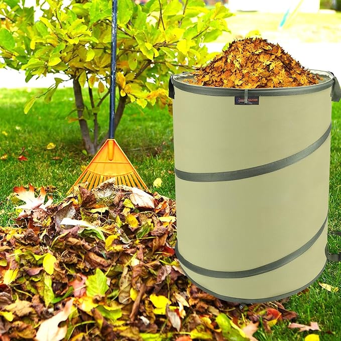 YUDI & GARDEN 45 Gallon Collapsible Garden Bag, Collapsible Trash Can for Gardening Cleanup or Party Waste and Outdoor Activities