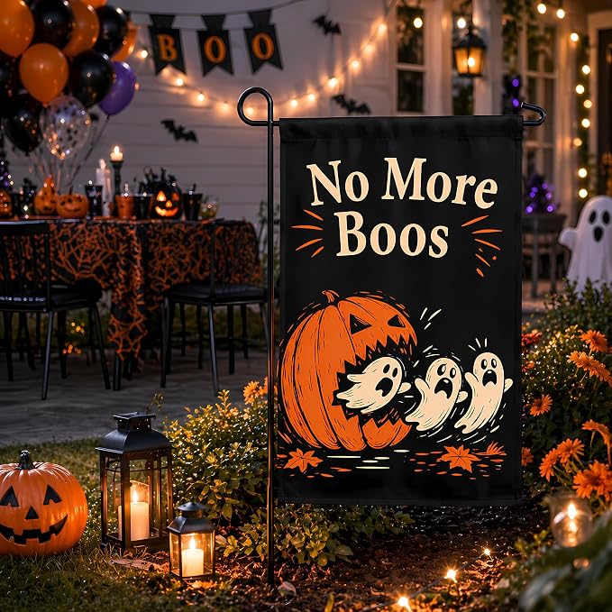 Halloween Party Decorations - Ghost Pumpkin Halloween Garden Flag | Double Sided Halloween Backdrop Banner - Halloween Party Favors Supplies Decor for Garden Yard Porch Patio Lawn Outdoor Outside