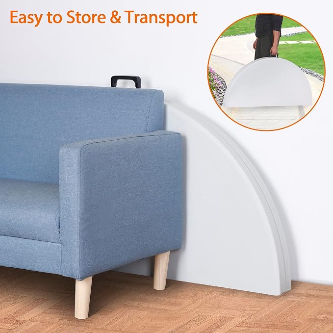 SUPER DEAL 4 Foot Round Folding Card Table, 48" Indoor Outdoor Portable Plastic Kitchen or Camping Picnic Party Wedding Event Table, White
