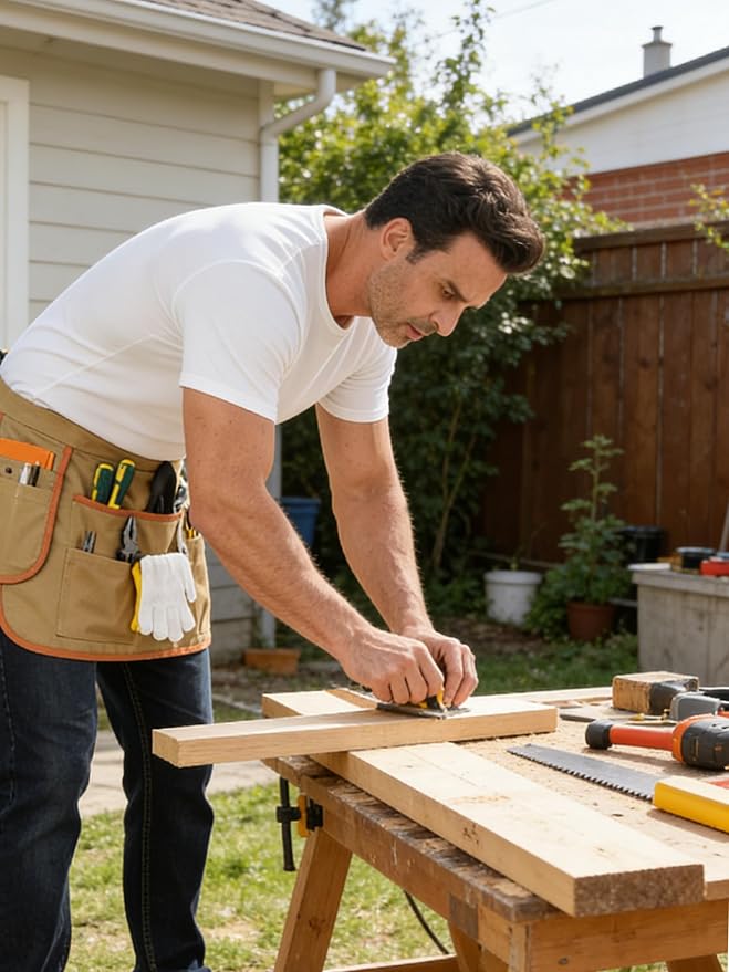 Nanxson Tool Apron Half Canvas Apron With Muti-Pockets for Home Garden Painting Crafting Woodworking CFG003