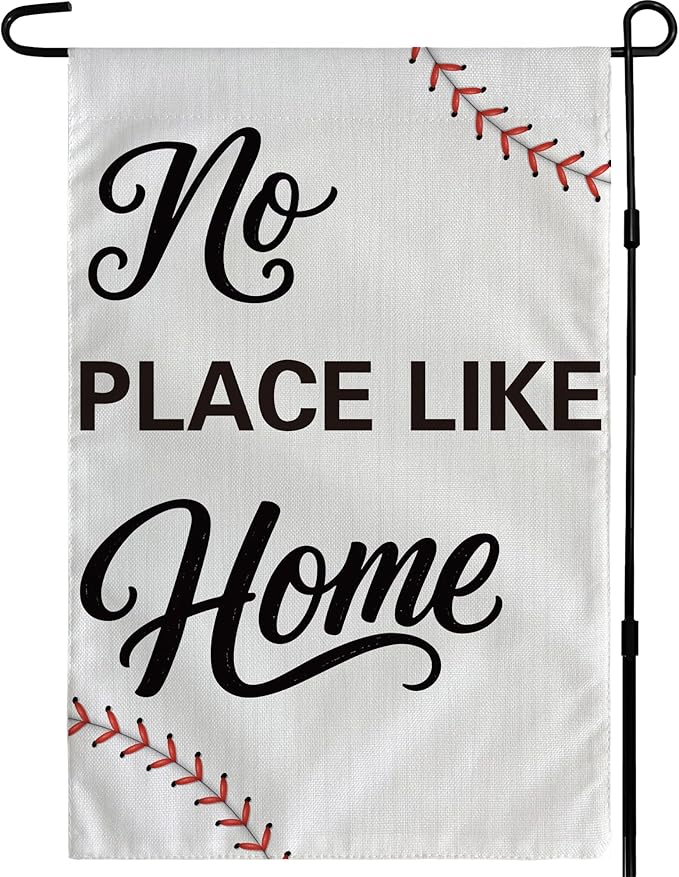 Baseball Party Favors - Baseball Garden Flag | Double Sided No Place Like Home Yard Flag | Sports Themed Party Decorations Supplies for Garden Yard Porch Patio Lawn Outdoor Outside Decor