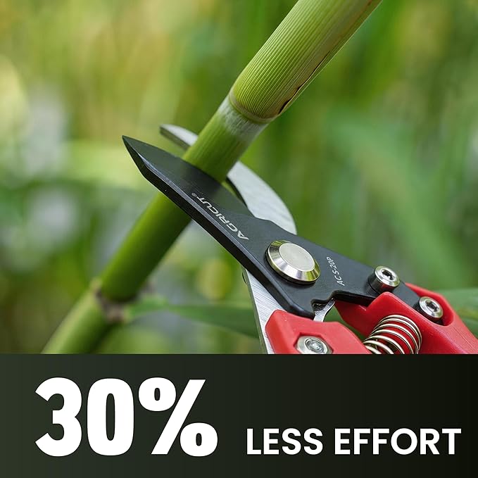 AGRICUT 7" Pruning Shears Heavy Duty Professional with Sheath, Made of Japanese SK5 Steel Blades, 4/5 Cut Capacity, Bypass Hand Pruners Garden Clippers for Tree Flower Branch Trimming, S20PC