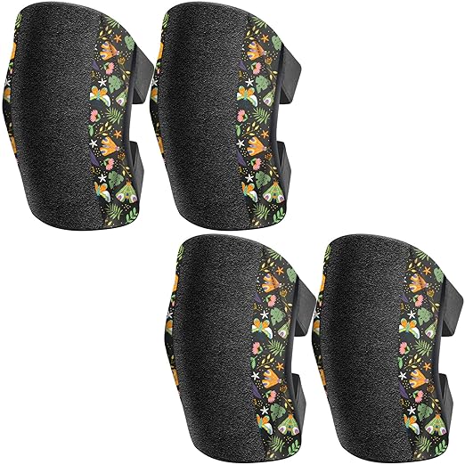 2 Pack Garden Knee Pads for Women, Lightweight Waterproof KneePads for Gardening, Anti Slip Leather Foam Padding Kneeling Pads for Flooring and Carpet Cleaning, House work, Gardening Maintain, Knee Protector, Butterfly