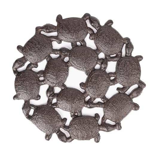 Sungmor Vintage Cast Iron Tortoises Stepping Stone,Rustic Garden Decorative Stone,Wear Resistant Stepping Mat,Outdoor Patio Pathway Accent for Lawn,Yard