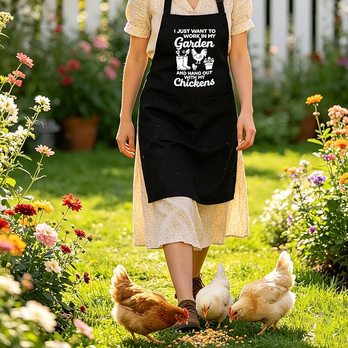 Funny Gardening Apron for Women with Pockets, Garden Gifts for Gardener Plant Lover Mom Grandma Birthday