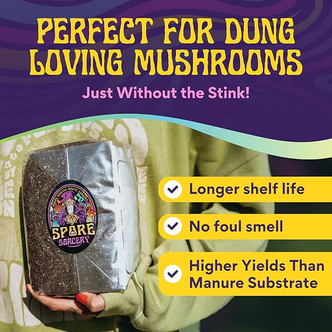 SPORE SORCERY 2 LB 2-Pack All-in-One Grow Bag: Up to 32oz of Mushrooms! Nutrient-Enhanced, Injection Port, Just Add Your Own Spores & Grow Like Magic (2 x 2 LB Bags)