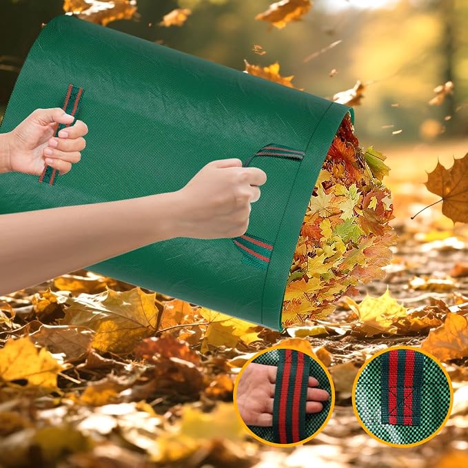 Reusable Yard Waste Bags - 2 Pack, 132 Gallon Large Yard Waste Bag with Reinforced Handles, Ideal for Grass, Leaves, and Yard Waste - Durable and Garden Waste Bags, Large Leaf Bags Stand Up.