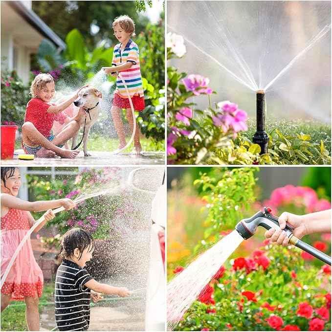 Twinkle Star 2 Pack 3/4" Brass Garden Hose Connector with Dual Swivel for Male Hose to Male Hose, Double Female