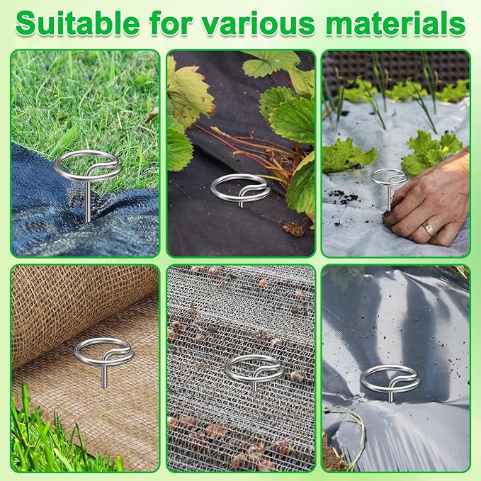 Heavy Duty Landscape Staples, 200 Pcs 6-Inch G-Shaped Thickened Galvanized Garden Fabric Staples,Rust-Resistant Ground Cover Pins for Weed Barrier, Erosion Control & Landscaping Projects