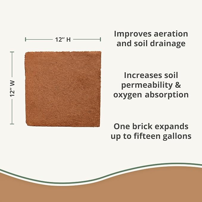 Coco Bliss (10lbs) + Char Bliss (8 Qts) - Coco Coir Brick & Organic Biochar for Plants - Organic Coco Coir for Plants - Biochar Soil Amendment - Charcoal for Plants - Garden Soil & Potting Soil Mix