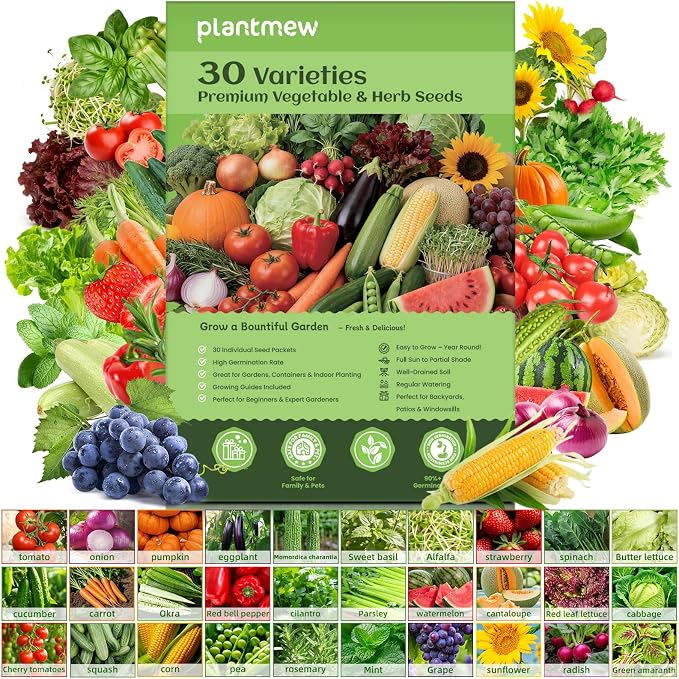 【Seed Vault】 Heirloom Vegetable Seeds Planting Kit - 15,000+ Non-GMO Seeds for Hydroponic, Indoor & Outdoor Gardening | Includes Tomato, Cucumber, Carrot Seeds & Survival Backpack Emergency Gear