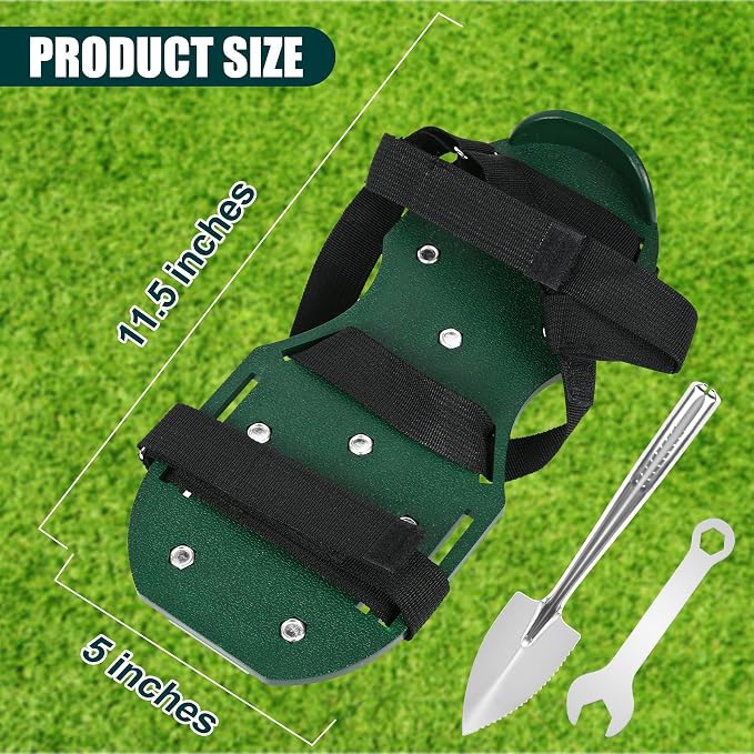Miuwauer Lawn Aerator Shoes (Classic Version (Durable PP Sole), Green-Black)