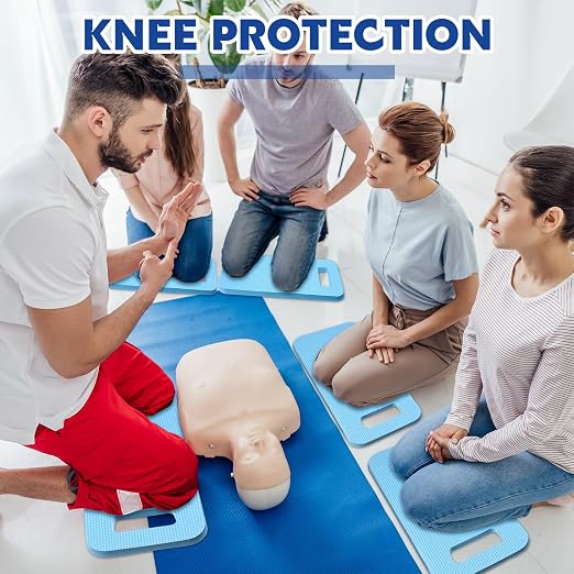 Riakrum 10 Pcs Garden Kneeling Pad Garden Knee Pad Thick Foam Knee Mat Waterproof Cushion for Kneeling Multi Functional and Church Kneeler for Praying, Baby Bath, Yoga, 15.4 x 6.7 Inch (Blue)