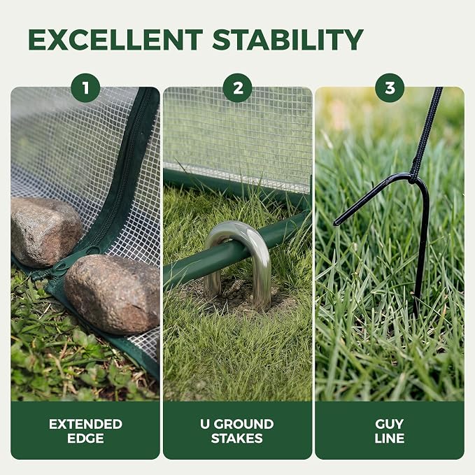 Gentingbro Lean to Greenhouse for Outdoors Portable Walk-in Greenhouse Steel Frame with PE Cover Anchor and Ropes White 79” x 40” x 83”