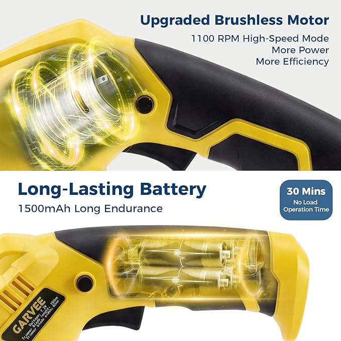 Cordless Hedge Trimmer & Grass Shear, 7.2V 2-In-1 Electric Handheld Shrub Trimme, Lightweight Rechargeable Bush Trimmers, Brushless Motor, with Type-C Cable, Dual Safety Switch, for Lawn, Garden, Yard