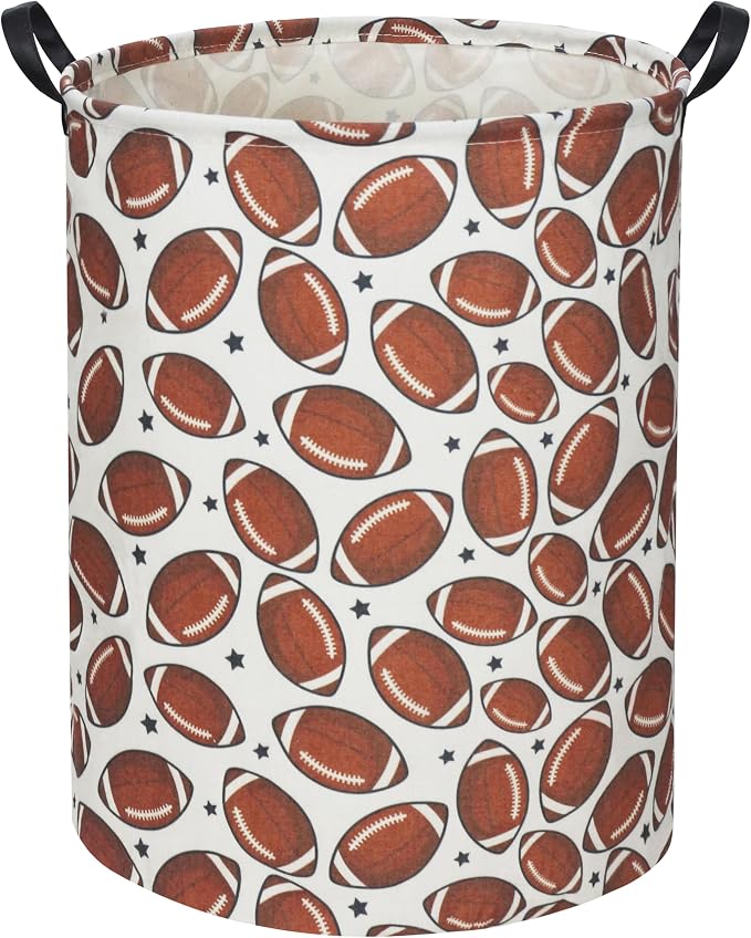 Kids Laundry Basket Baby Hamper Toy Storage Bin for Boys Room Decor for Bedroom Bathroom(Football)