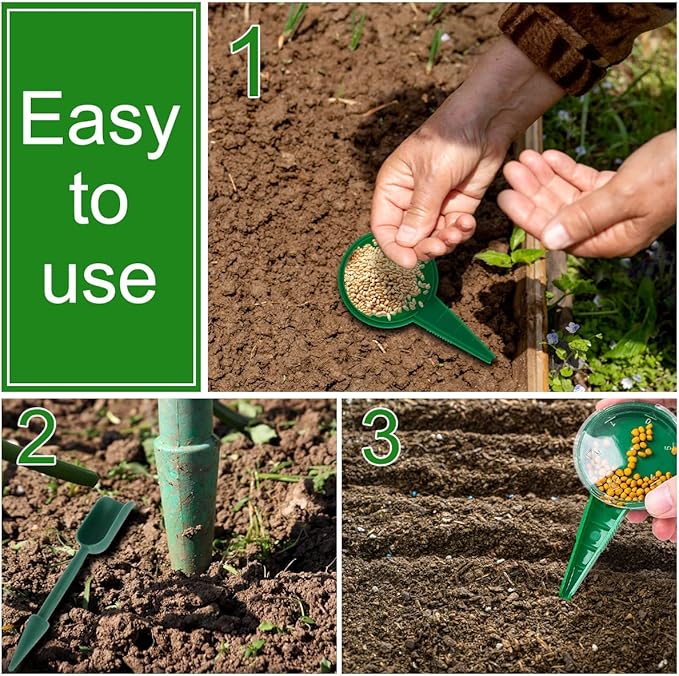 6PCS Mini Sowing Seed Dispenser, Manual Handhold Seed Spreader, Lightweight Practical Seed Planter Tool, Seed Planter Seed Sower Tool Seedlings Dibber and Widger Set for Tiny Flower Vegetable Seeds