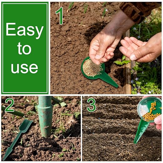 6Pcs Mini Sowing Seed Dispenser, Seed Planter Tool, Handheld Seed Planter, Seed Sower Tool, Reusable Seedlings Dibber and Widger Set with Seedlings Dibber Widger for Spreading