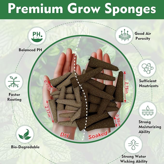 216 pcs Seed Pods Kit for Aerogarden, Grow Sponges for Hydroponics Growing System, Grow Pods for Aerogarden Kit with 100 Hydroponic Grow Sponges, 100 Pod Labels, 15 Tags, 1 Pen, Packaging May Vary