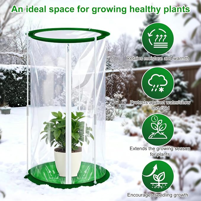 3 Pack Mini Greenhouse Cover, PVC Mini Greenhouse with Nails 22.8×12.6 Inch Portable Plant Flowers Cover for Indoor Outdoor Gardening